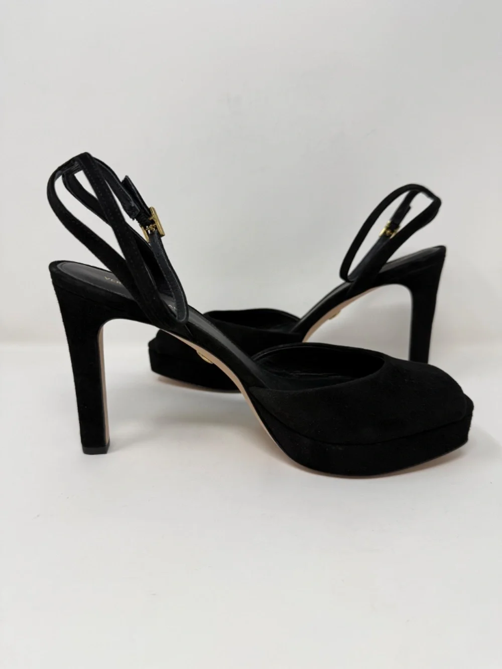 New Veronica Beard Brianne Sandals Black Suede Sz 9.5